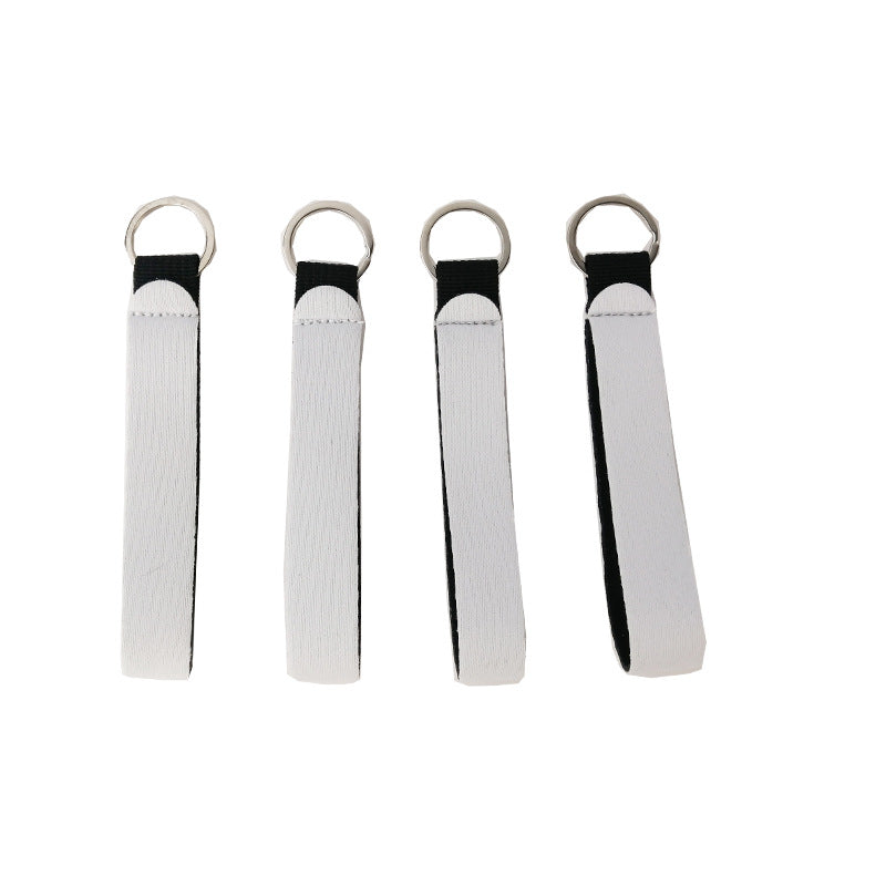 30pcs Neoprene Wristbind Keychain Sublimation Bag Decoration Accessory Blank Keychain For Heat Transfer Print Logo Image