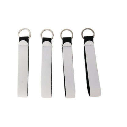 30pcs Neoprene Wristbind Keychain Sublimation Bag Decoration Accessory Blank Keychain For Heat Transfer Print Logo Image