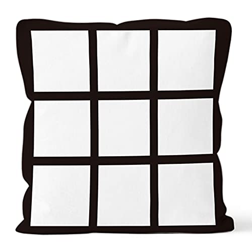 20Pieces Sublimation Blanks 9 Panel Pillow Case DIY Polyester Cushion Cover 15.7 x 15.7 Inch for Sublimation Heat Transfer Printing Sofa Couch No Pillow Insert