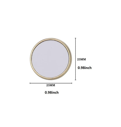 60 Pieces 0.98 Inch Sublimation Blank Gold Pin Button Aluminum DIY Sublimation Pins Round for DIY Craft Badge Jewelry Lapel, Golden Tone