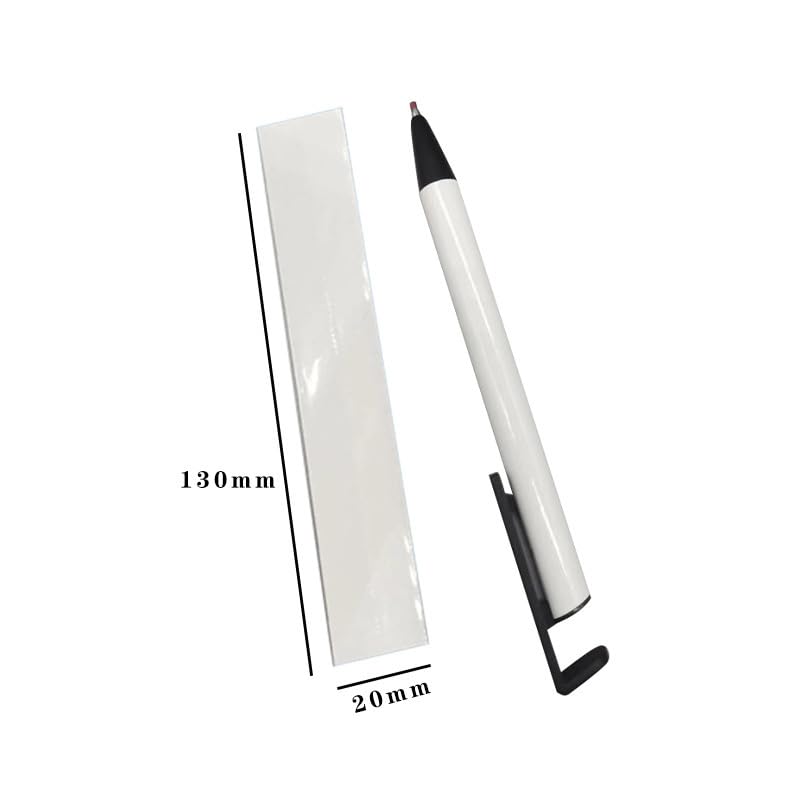 50 pcs Sublimation Blank Pens DIY Heat Transfer Ballpoint Pen with Shrink Wrap White Aluminum Customized School Supplies for Christmas DIY Office School Stationery Supplies