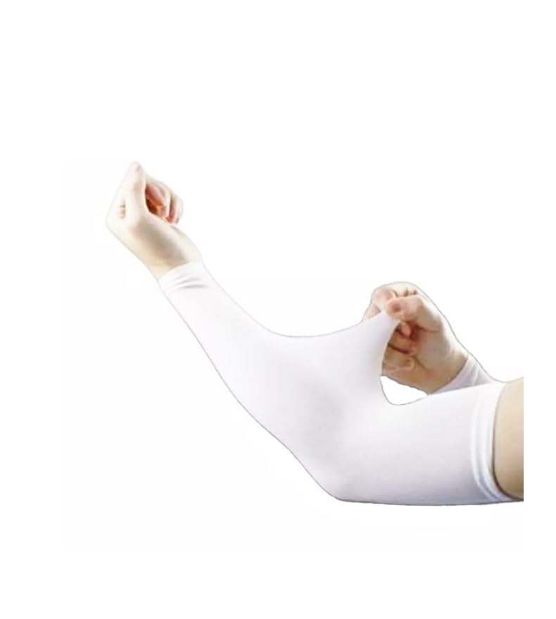 20 Pairs Sublimation Blank White Arm Sleeves, UV Sun Protection Cooling Polyester Arm Sleeves Sublimation DIY Heat Transfer Print for Women Driving, Golfing, Fishing, Cycling, Hiking, Sports