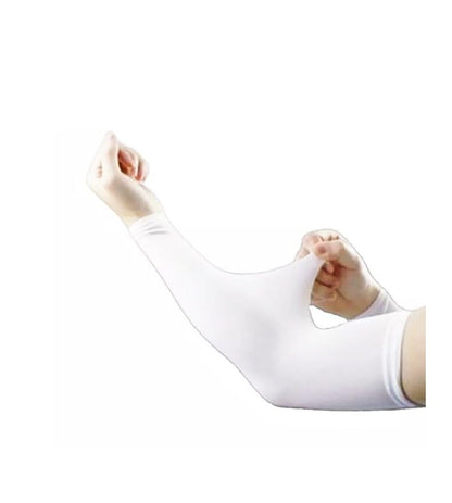 20 Pairs Sublimation Blank White Arm Sleeves, UV Sun Protection Cooling Polyester Arm Sleeves Sublimation DIY Heat Transfer Print for Women Driving, Golfing, Fishing, Cycling, Hiking, Sports