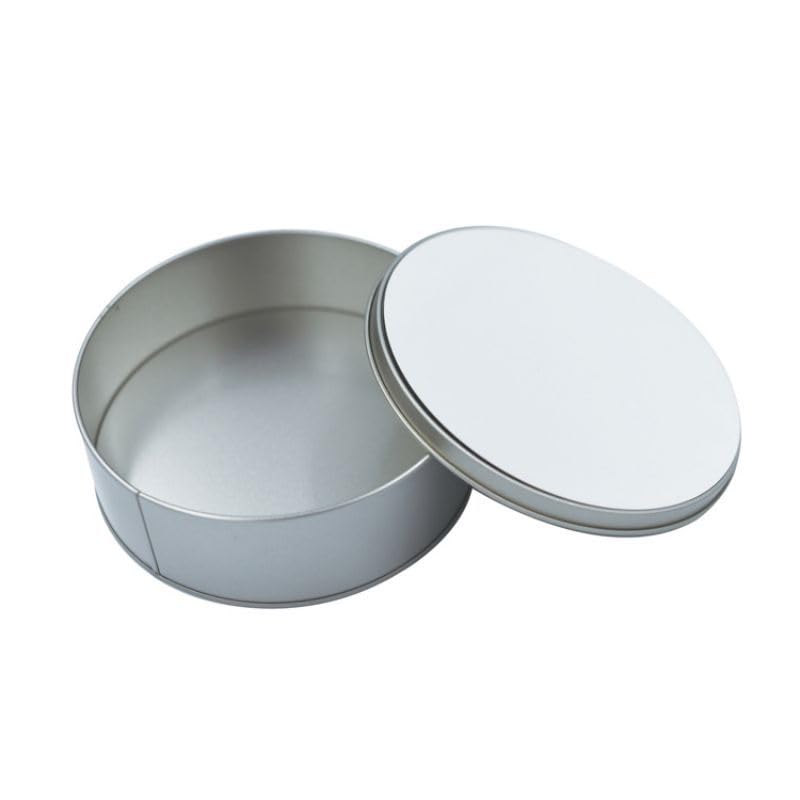 5 Pieces Sublimation Blank Metal Candy Tin Box with Lid Metal Trinket Tins Container Round Shape for DIY Heat Transfer Print