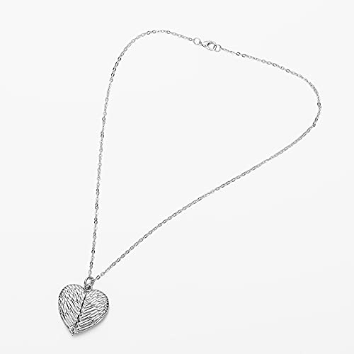 SCCFMM 20 Set Sublimation Blank Angel Wing Necklace with Bezel Pendant Trays Locket Necklace DIY Heat Transfer Photo Frame Personalized Memorial Necklaces for Wending DIY Jewelry Making Crafts