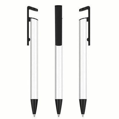 50 pcs Sublimation Blank Pens DIY Heat Transfer Ballpoint Pen with Shrink Wrap White Aluminum Customized School Supplies for Christmas DIY Office School Stationery Supplies