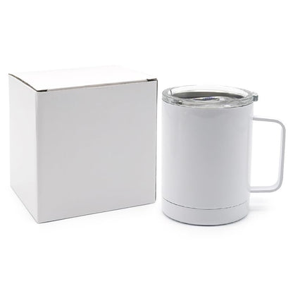 4 Pcs Sublimation Blank Skinny Tumbler 12 OZ With Handle DIY Heat Transfer Print Double Wall Stainless Steel Coffee Straight Mug with Sliding Lid