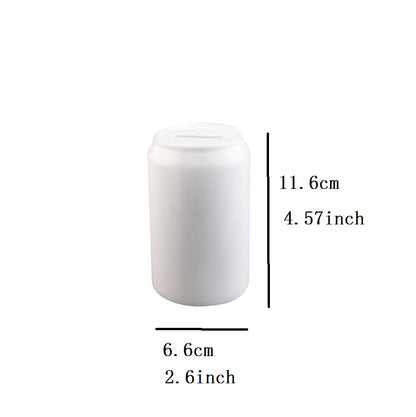 3 Pieces Sublimation Blank Cola Shape White Piggy Bank, DIY Heat Transfer Print Child to Cherish Ceramic Pig Money Piggy Banks for Boys Girls Kids