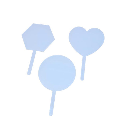 30Pcs Sublimation Blank Acrylic Cake Topper Set Creative Cute Decor DIY Heat Transfer Print Cake Insert Card for Birthday Party Festival
