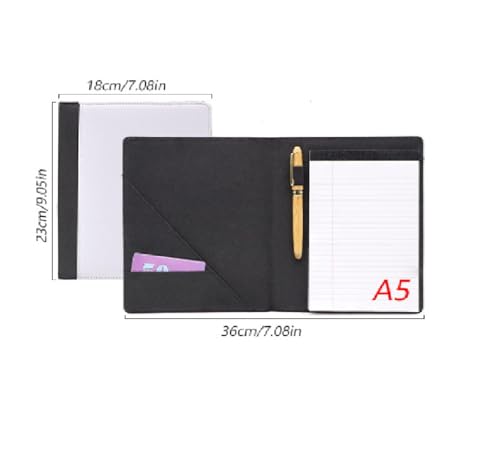 5 Pcs A5 Sublimation Blank Canvas Notebook Journal 30 Pages - Canvas Cover Notebooks for Note Taking Plan Making Diary Writing - School Office Supplies