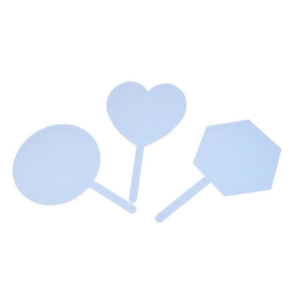 30Pcs Sublimation Blank Acrylic Cake Topper Set Creative Cute Decor DIY Heat Transfer Print Cake Insert Card for Birthday Party Festival