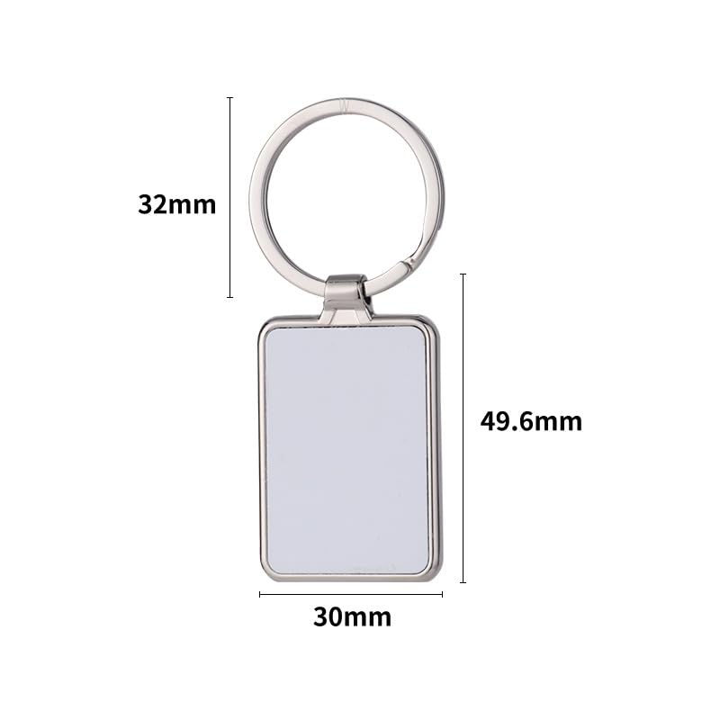 SCCFMM 30pcs Sublimation Blank Metal Keychain Bulk Sublimation Blanks Keychain with Key Ring Heat Transfer Keychains for Christmas Valentine Graduation Day Present