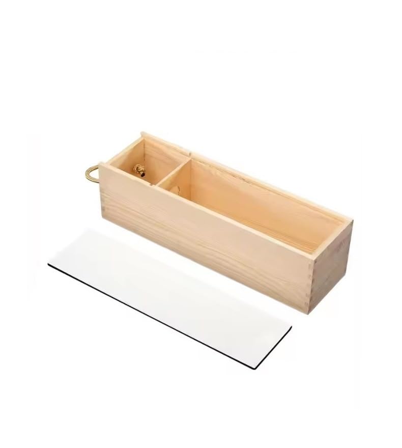 2 Pack Sublimation Blank Wooden Red Wine Boxes with Sublimation MDF Parts for DIY Heat Transfer Print Crafts, Gifts, Birthday and Party Wedding Staff Employee Appreciation Father Day Gift