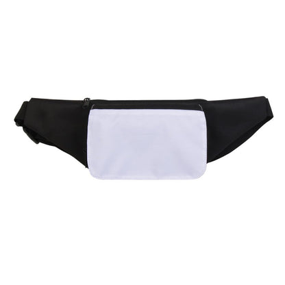 6 Pcs Sublimation Blank Women Men White Running Waist Bag Belt Bag Waist Pouch with Adjustable Strap Zip DIY Heat Transfer Print for Hiking Traveling Biking Festival Sports Outdoors Workout