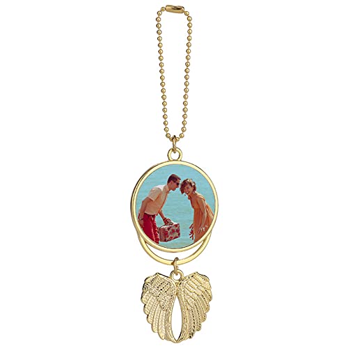 SCCFMM 20pcs Sublimation Blanks Hanging Ornament Pendant, Car Rearview Mirror Pendant with Sublimation Blank, Angel Wing Ornament Charms Pendant for Keychain Car Christmas Decor