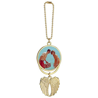 SCCFMM 20pcs Sublimation Blanks Hanging Ornament Pendant, Car Rearview Mirror Pendant with Sublimation Blank, Angel Wing Ornament Charms Pendant for Keychain Car Christmas Decor