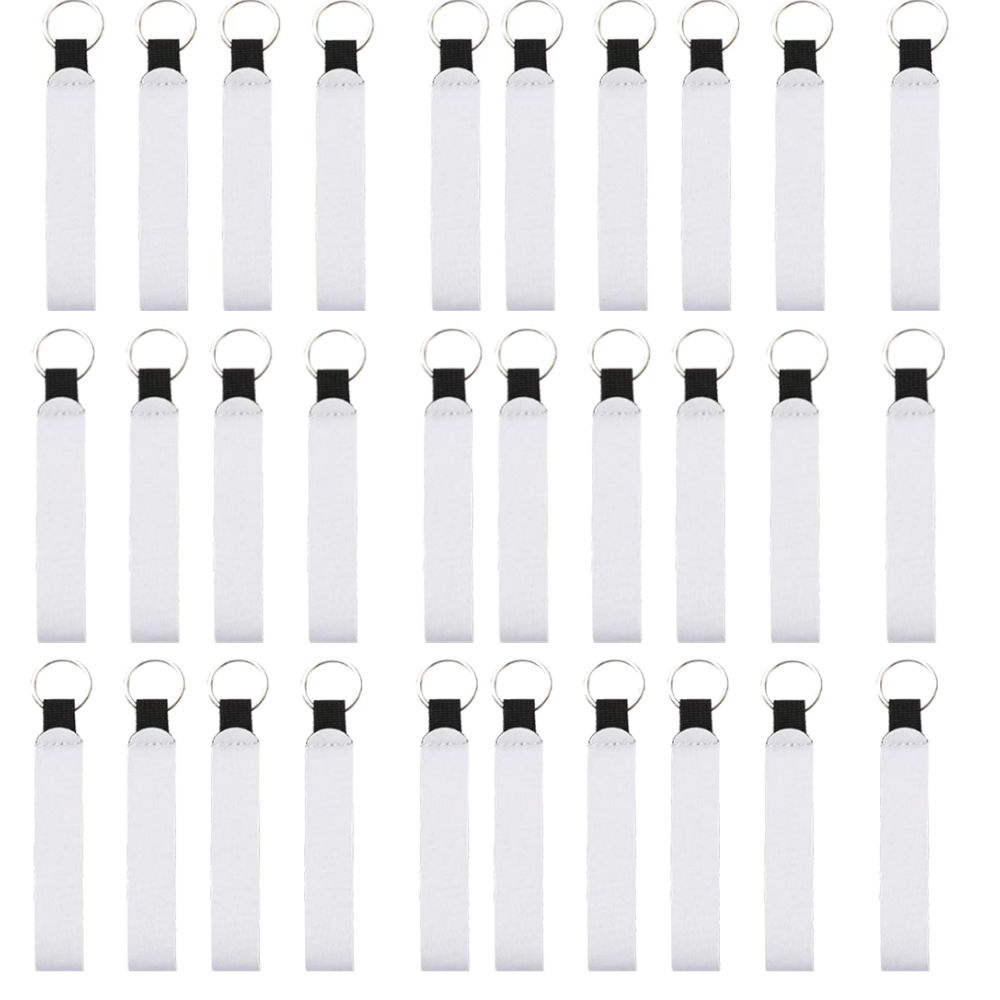 30pcs Neoprene Wristbind Keychain Sublimation Bag Decoration Accessory Blank Keychain For Heat Transfer Print Logo Image