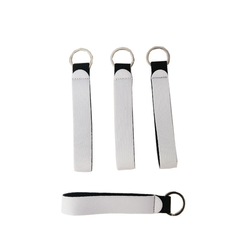 30pcs Neoprene Wristbind Keychain Sublimation Bag Decoration Accessory Blank Keychain For Heat Transfer Print Logo Image