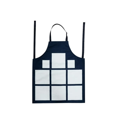 SCCFMM 5 Pack Sublimation Blank 9 Panel Bib Apron Linen Cotton Kitchen Adults Aprons Diy Heat Transfer Print Unisex White Cooking Kitchen Apron for Restaurant Home