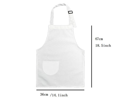 SCCFMM 10 Pieces 47 * 36cm/18.5 * 14.2inch Sublimation Blank Colorful Kid Apron Adjustable Children Chef Apron with Pocket for Cooking Baking For DIY Heat Transfer Print