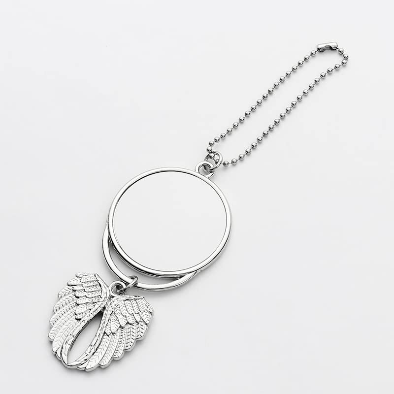 SCCFMM 20pcs Sublimation Blanks Hanging Ornament Pendant, Car Rearview Mirror Pendant with Sublimation Blank, Angel Wing Ornament Charms Pendant for Keychain Car Christmas Decor