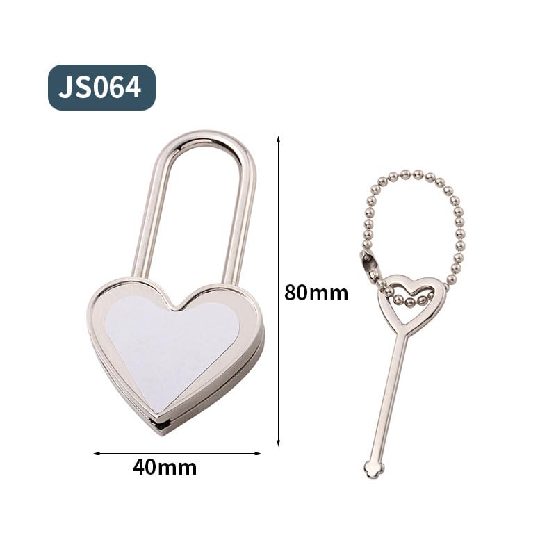 15 Set Sublimation Blank Safety Locks Chest Padlock Mini Locker Small Jewelry Boxes Locker Sublimation Diary Lock Backpack Lock Mini Padlock with Key Metal for DIY Heat Transfer Print