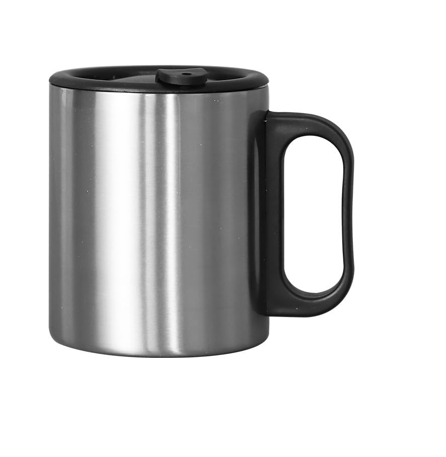 5 Pack,Sublimation Blank Vintage Coffee Mugs Stainless Steel Mug with Handle 10oz/300ml Camping Coffee Mugs Outdoor Hiking Cup Lightweight Camping Gear for DIY Heat Transfer Print