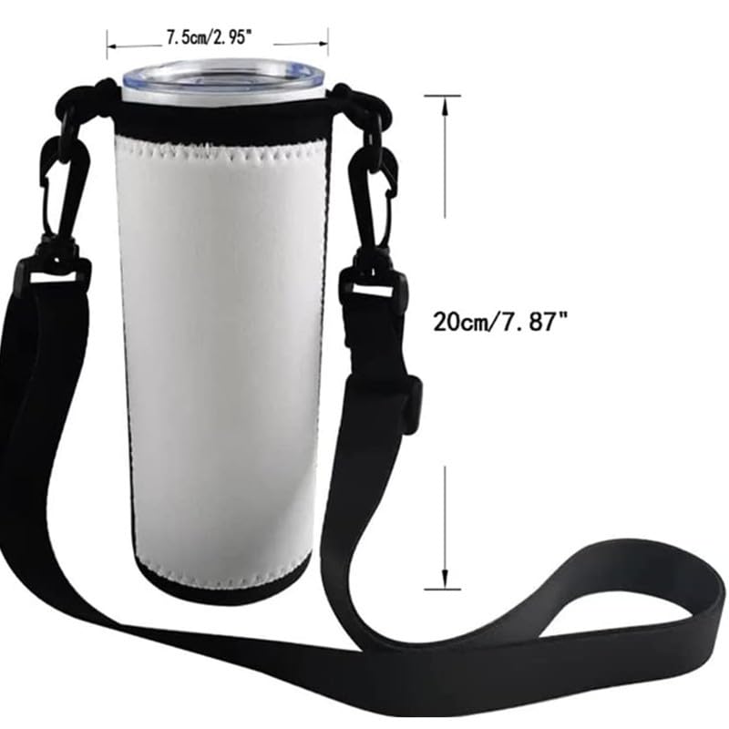 SCCFMM 5 pack Sublimation blanks Neoprene Water Bottle Bag Carrier, 20oz cup sleeve,Insulated Neoprene cup case,Diy Heat Transfer Print ideal for diameter 60mm-90mm cup