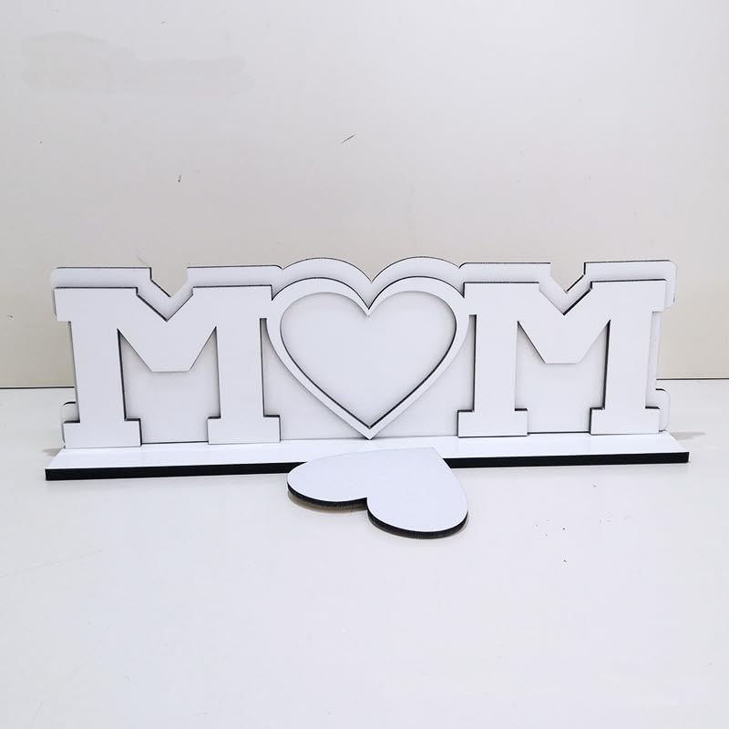 SCCFMM 5 Pack Sublimation Blank MDF Photo Frame Mom Picture Frame Gifts for Mothers Day DIY Print Photo Sign Wall Frame Poster Desktop Souvenir for Mom Birthday