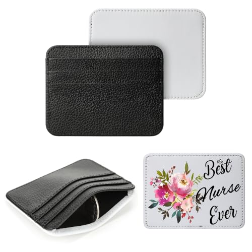 SCCFMM 30 Pack Sublimation Blank PU Wallet DIY Heat Transfer Print Ultrathin Card Holder Blank PU Leather Front Pocket Wallet Card Coin Purse DIY Crafts for Men Women