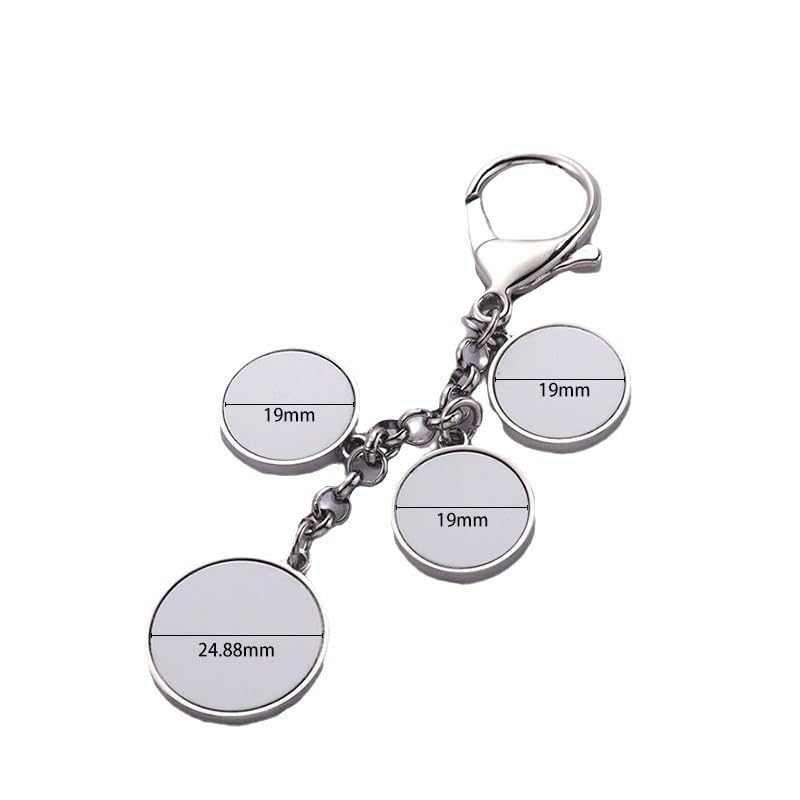 20Pcs Sublimation Blanks Bulk Keychain with 4 Panel DIY Heat Transfer Press Key Chains with Keyrings for Photos, Laser Engraving Crafts for Gifts