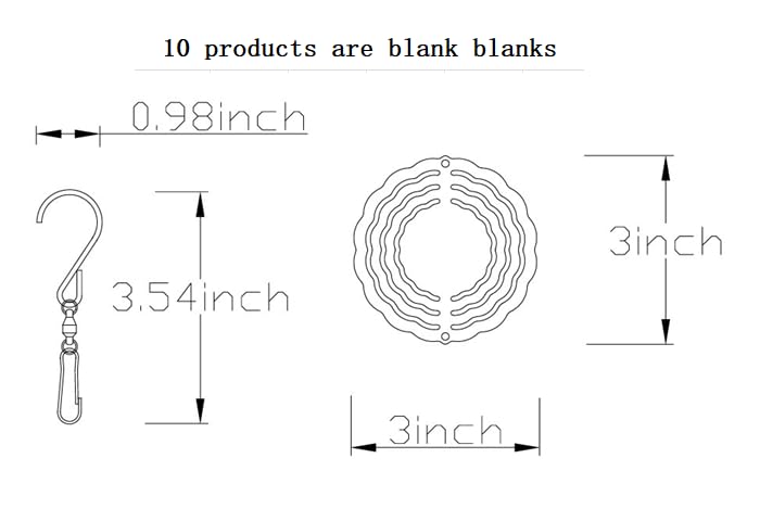 Sublimation Wind Spinner Blanks 10 Pack 3 Inch Aluminum Metal 3D Sublimation Wind Spinners for Indoor and Outdoor Ornaments