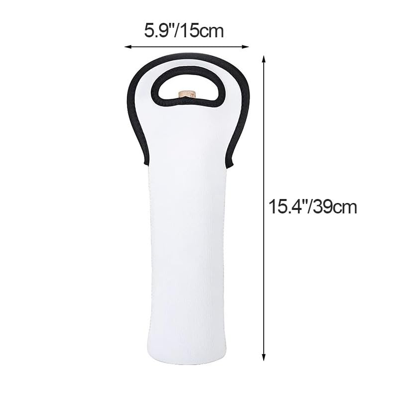 10 Pieces Sublimation Blanks Wine Bag Insulated, White Neoprene Wine Tote Holders and Wine Carrier Bag for Wine/Beer/Cans/Water, Red Wine Bottle Protector for DIY Heat Transfer Print