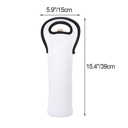 10 Pieces Sublimation Blanks Wine Bag Insulated, White Neoprene Wine Tote Holders and Wine Carrier Bag for Wine/Beer/Cans/Water, Red Wine Bottle Protector for DIY Heat Transfer Print