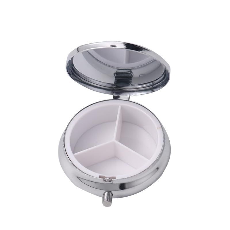 20pcs Sublimation Blank Pill Box 3 Compartment Medicine Pill Case,Portable Pill Box for Pocket or Purse Pill Boxs Decorative Metal Medicine Vitamin Organizer for DIY Heat Transfer Print (A)
