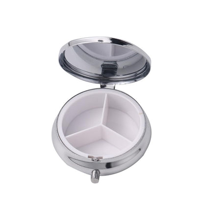 20pcs Sublimation Blank Pill Box 3 Compartment Medicine Pill Case,Portable Pill Box for Pocket or Purse Pill Boxs Decorative Metal Medicine Vitamin Organizer for DIY Heat Transfer Print (A)
