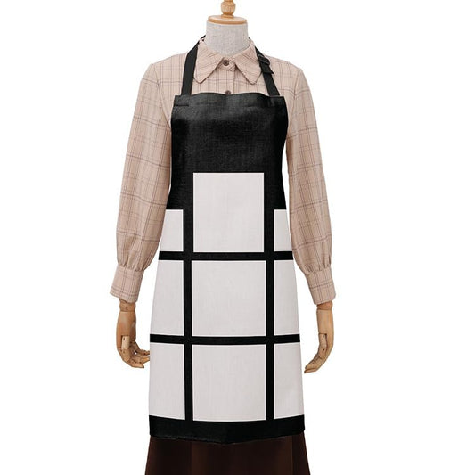 SCCFMM 5 Pack Sublimation Blank 9 Panel Bib Apron Linen Cotton Kitchen Adults Aprons Diy Heat Transfer Print Unisex White Cooking Kitchen Apron for Restaurant Home