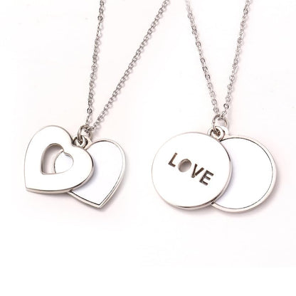 SCCFMM 20 pieces Sublimation Blank Necklace with Chain Set Blank Necklace Rhinestone Heart And Round Shape Bezel Pendant Tray, Sublimation Sheet for DIY Heat Transfer Print