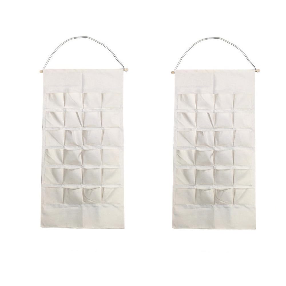 2 Pack Sublimation Blank Linen Cotton Home Decoration Calendar - DIY Heat Transfer Print for Holiday Crafting, Linen Material, 50x25in with 24 Pockets Include Rope and Stick