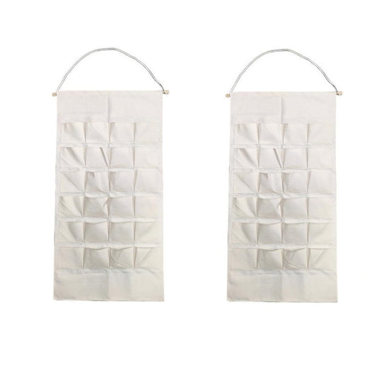 2 Pack Sublimation Blank Linen Cotton Home Decoration Calendar - DIY Heat Transfer Print for Holiday Crafting, Linen Material, 50x25in with 24 Pockets Include Rope and Stick