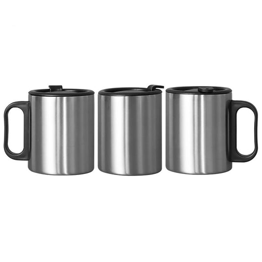 5 Pack,Sublimation Blank Vintage Coffee Mugs Stainless Steel Mug with Handle 10oz/300ml Camping Coffee Mugs Outdoor Hiking Cup Lightweight Camping Gear for DIY Heat Transfer Print