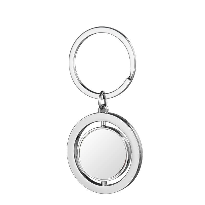 SCCFMM 30pieces Sublimation Keychains Blank Rotate Key Chains DIY Heat Transfer Press Keyrings Double side Pictures Key Rings Personalized Gifts For Women Girls