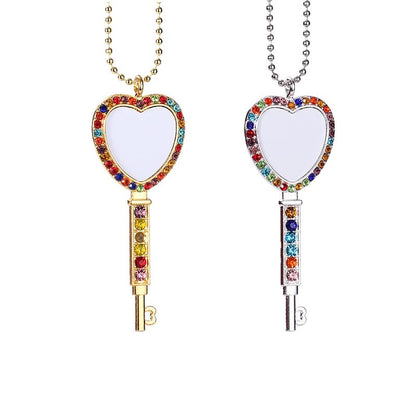 20pcs Sublimation Blank Necklace with Chain Set Blank Necklace Rhinestone Wing Shape Bezel Pendant Tray, 10 styles Sublimation Sheet, Tape Charms Ornament for DIY Heat Transfer Print