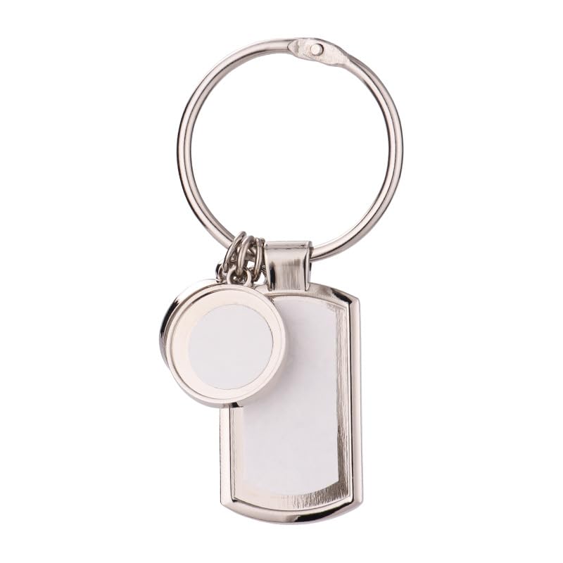20Pcs Sublimation Blanks Metal Keychain with 4 Panel Photo DIY Heat Transfer Press Key Chains with Keyrings for Photos, Laser Engraving Crafts for Gifts
