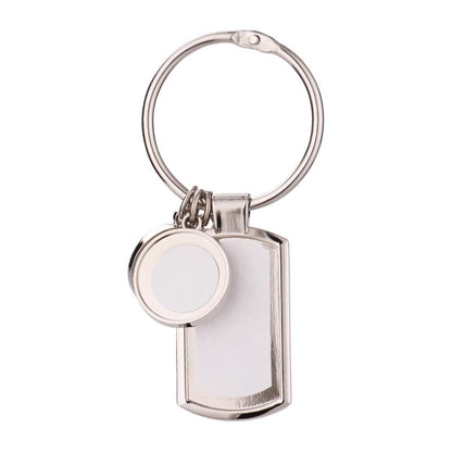 20Pcs Sublimation Blanks Metal Keychain with 4 Panel Photo DIY Heat Transfer Press Key Chains with Keyrings for Photos, Laser Engraving Crafts for Gifts