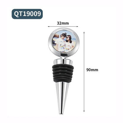 20pcs Sublimation Blank Metal Wine Bottle Stoppers, Reusable Wine Stoppers Aluminum Heat Transfer Print Red Wine Stoppers DIY Blank Wine Accessories for Gift, Bar, Party, Wedding