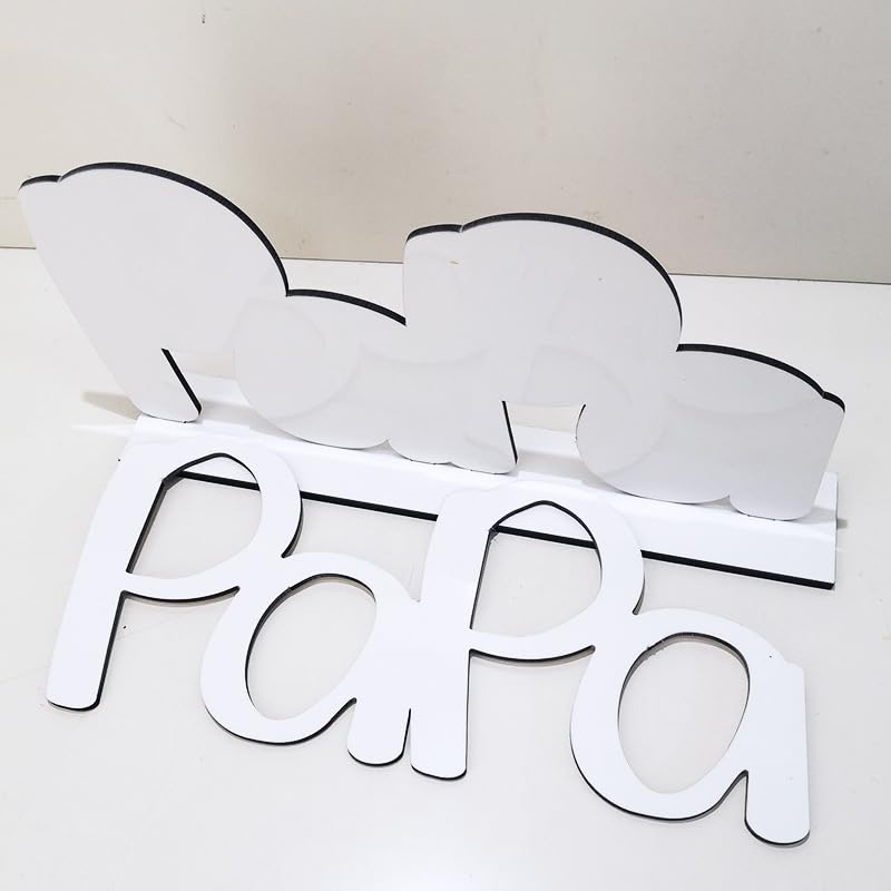 SCCFMM 5 Pack Sublimation Blank MDF Photo Frame PaPa Picture Frame for DIY Heat Transfer Print Photo Sign Wall Frame Poster Desktop Souvenir Custom Design Work For Father's Day