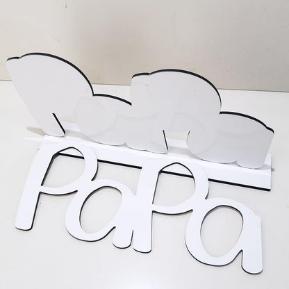 SCCFMM 5 Pack Sublimation Blank MDF Photo Frame PaPa Picture Frame for DIY Heat Transfer Print Photo Sign Wall Frame Poster Desktop Souvenir Custom Design Work For Father's Day