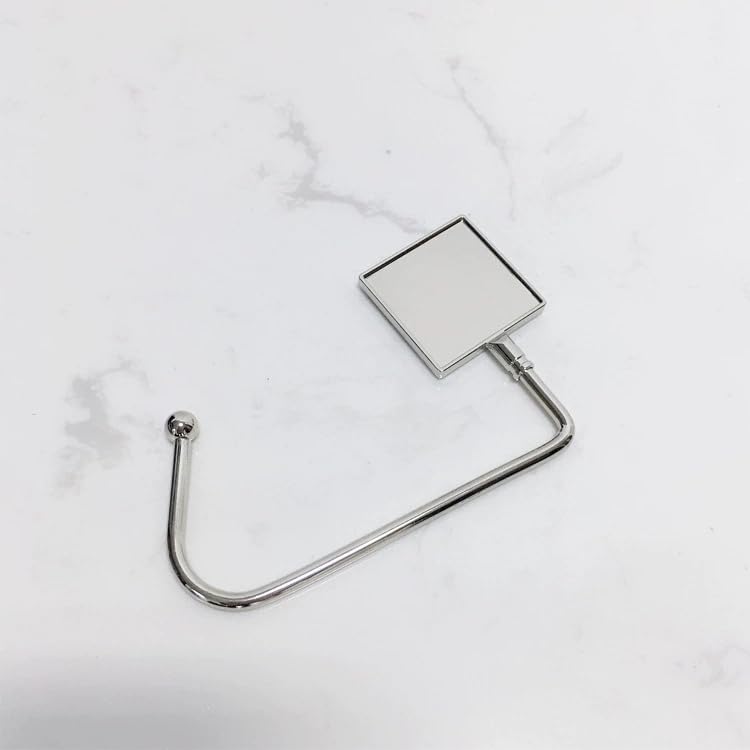 20 Pack Square Shape Sublimation Blank Purse Hook Hanger, Metal Hook Long Handbag Hanger for Table Desk,Portable Bag Holder Under Counter Handbags Hook With Aluminium Parts for DIY Heat Transfer Print