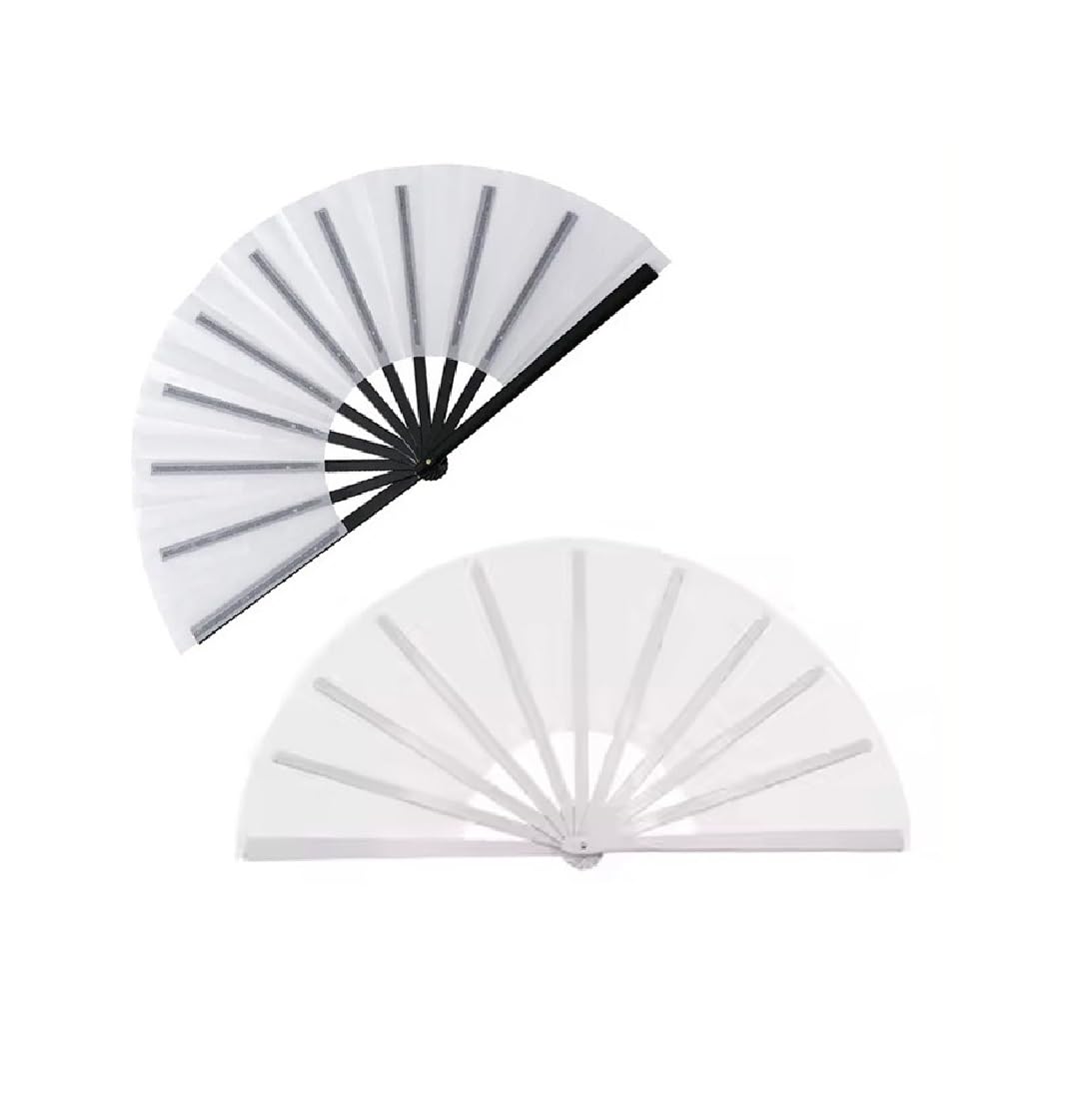 36 Pack Sublimation Blank Folding Hand Fan Polyester Silk Fabric Hand Held Chinese Fans DIY Heat Transfer Print for Wedding Preference, Performance, Dancing, Home Decoration with a SCCFMM Makeup Bag